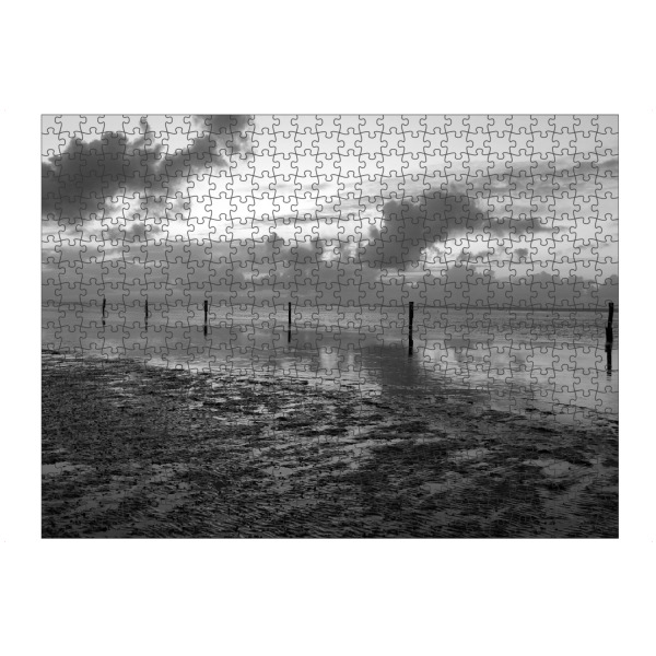 artboxONE Puzzle "Nordsee, Ebbe & Flut schwarz-weiß" artboxONE - Natur,Reise,Schwarzweiß,Reise / Strand und Meer