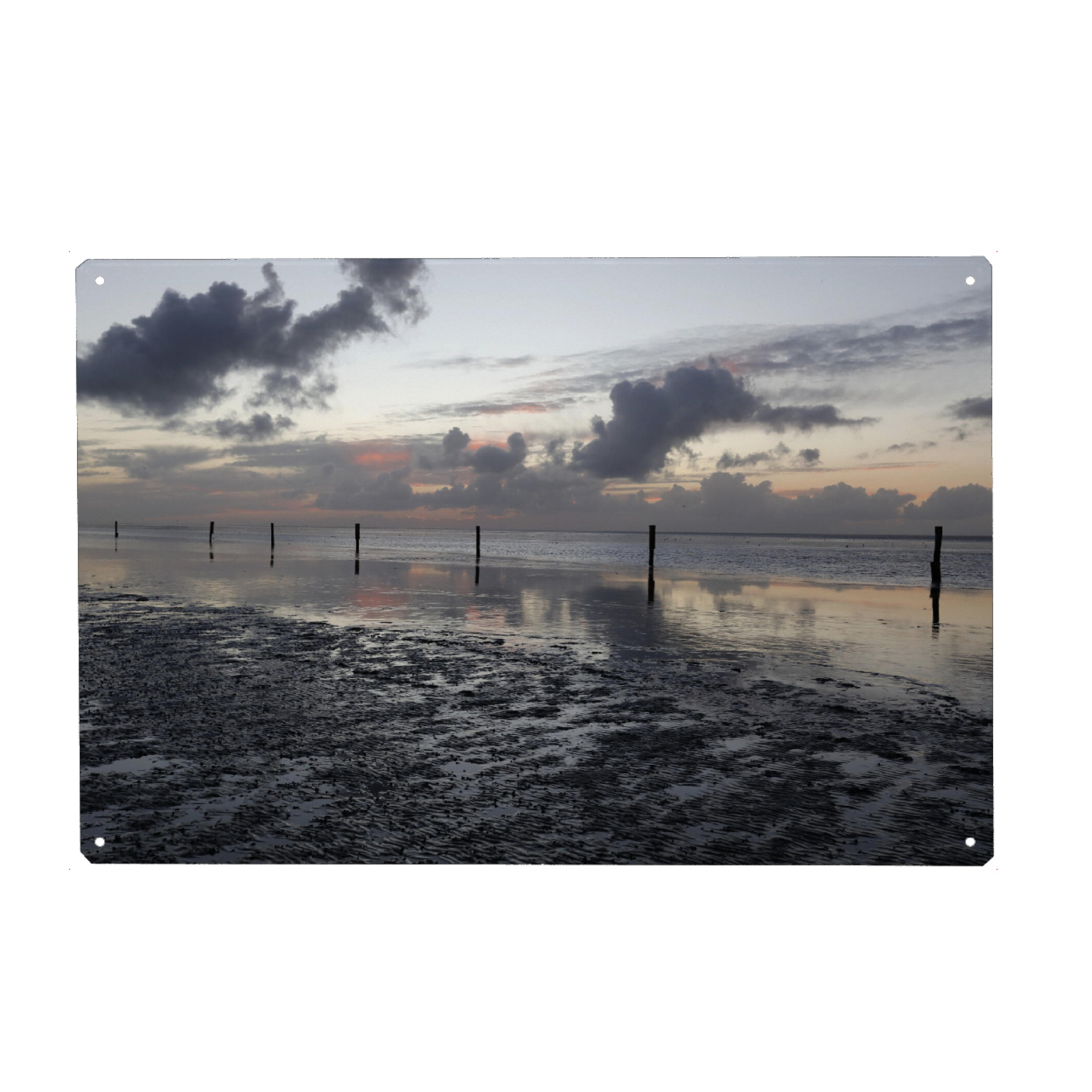 Metall Poster "Nordsee Strand, Ebbe & Flut" artboxONE - Natur,Reise / Strand und Meer