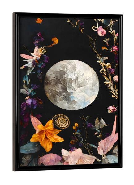 Poster mit schwarzem Rahmen "La Lune" artboxONE - Für Kinder,Abstrakt,Für Mama,Galaxy