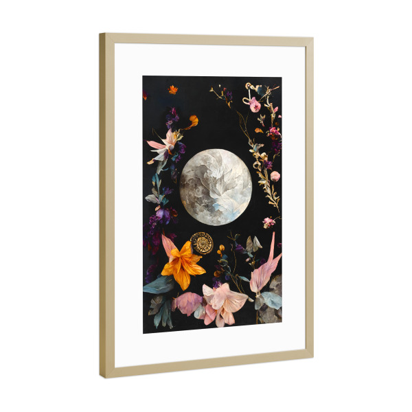 Poster mit Rahmen Gold "La Lune" artboxONE - Für Kinder,Abstrakt,Für Mama,Galaxy