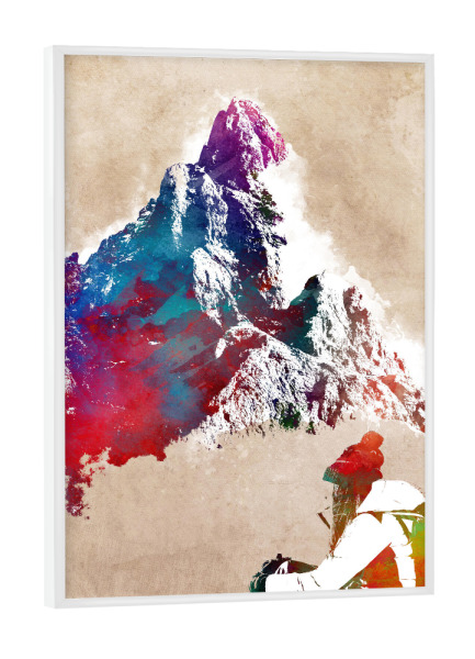 Poster mit weißem Rahmen "Wanderungen in den Bergen" artboxONE - Sport,Sport / Motivation