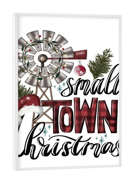 Poster mit weißem Rahmen "Weihnachten in der Kleinstadt" artboxONE - Architektur,Weihnachten,Buchstaben,Festivals,Lustig