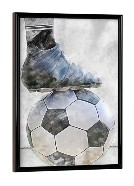 Poster mit schwarzem Rahmen "Football 10 (matart)" artboxONE - Sport,Sport / Fußball - Fußball,Fußballer,Fußball,Spieler,Ball,Team,Sport