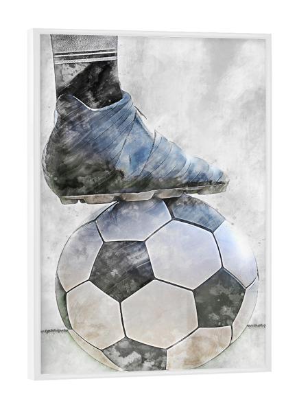 Poster mit weißem Rahmen "Football 10 (matart)" artboxONE - Sport,Sport / Fußball - Fußball,Fußballer,Fußball,Spieler,Ball,Team,Sport