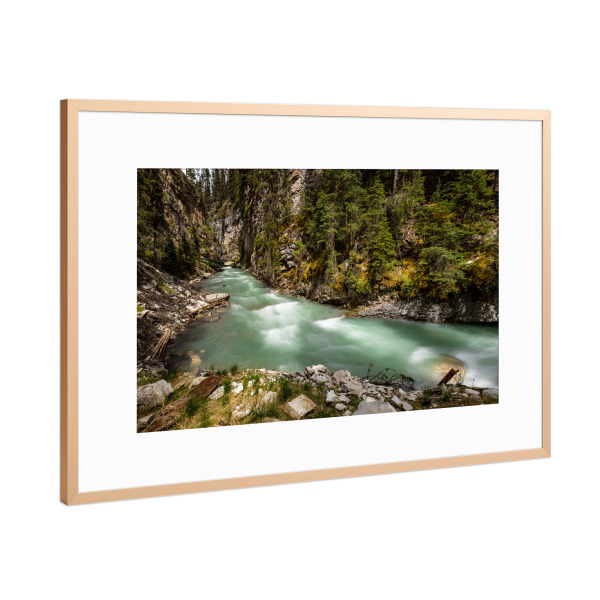Poster mit Rahmen Kupfer "Der Johnston Canyon in Kanada" artboxONE - Natur,Reise