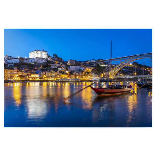 Poster "Douro Ufer in Porto" artboxONE - Städte,Architektur - Porto,Portugal,Nacht,Bruecke,Stadtansicht,Architektur,Stadt