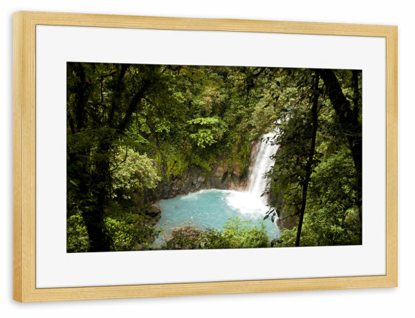 Poster mit Rahmen kiefer "Wasserfall in Costa Rica," artboxONE - Natur - Tenorio,Costa rica,Mittelamerika,Wasserfall,Urwald,Natur