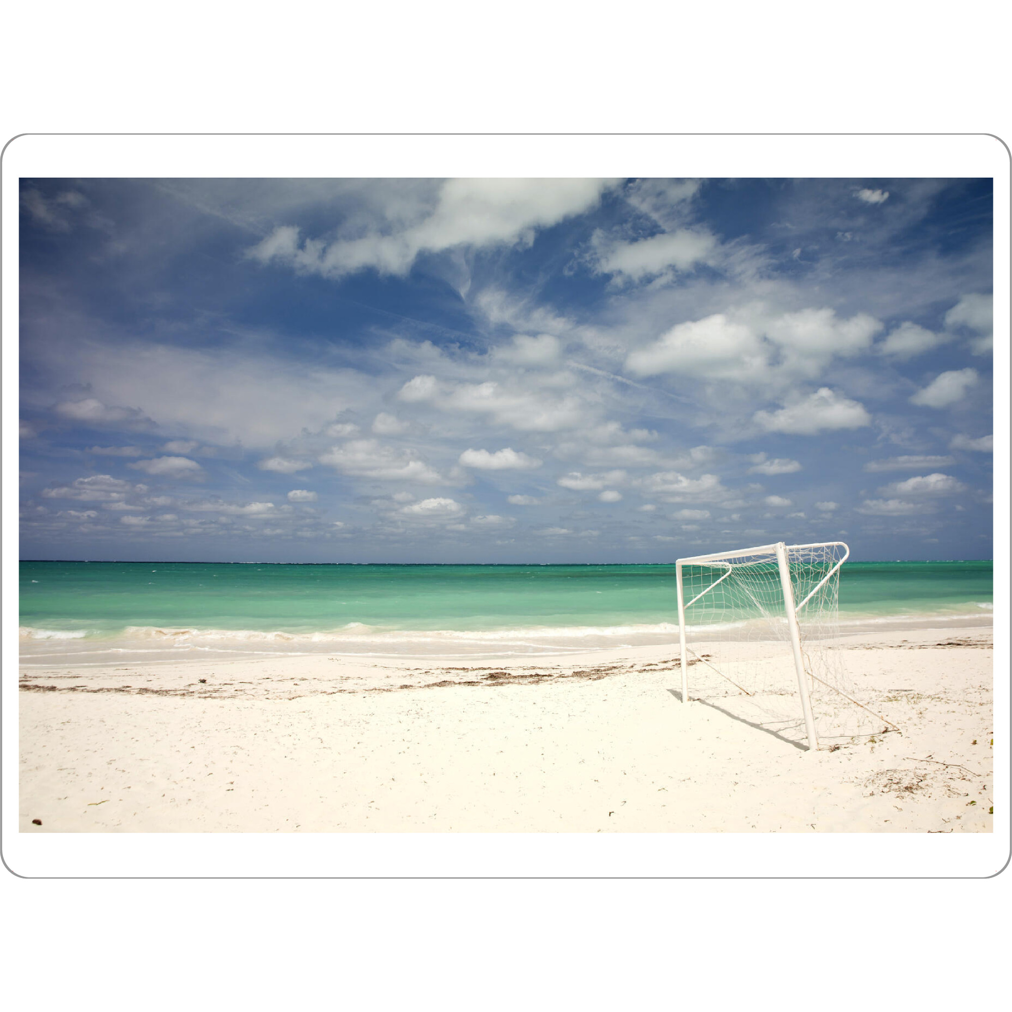 Tischset "Traumstrand Karibik" artboxONE - Reise / Strand und Meer - Karibik,Traumstrand,Cayo levisa,Kuba,Tor,Fussballtor,Strand - Bild karibik