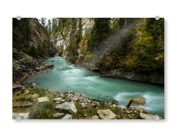 Acrylglasbild "Johnston Canyon" artboxONE - Natur,Reise - Kanada,Alberta,Banff,Johnston canyon,Rocky mountains,Fluss,Wasserfall,Canyon,Schlucht