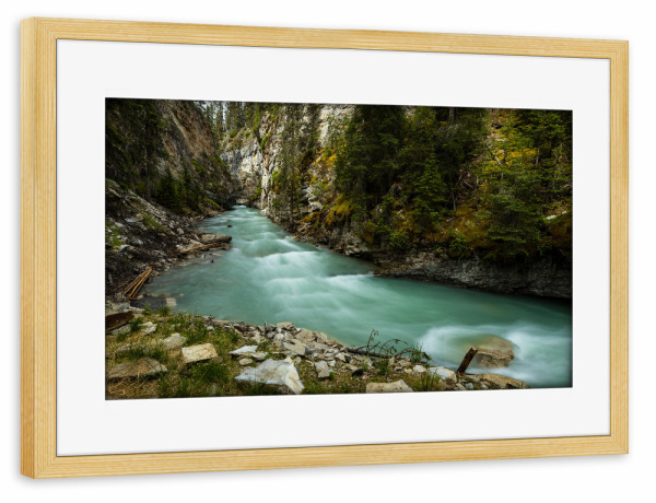Poster mit Rahmen kiefer "Johnston Canyon" artboxONE - Natur,Reise