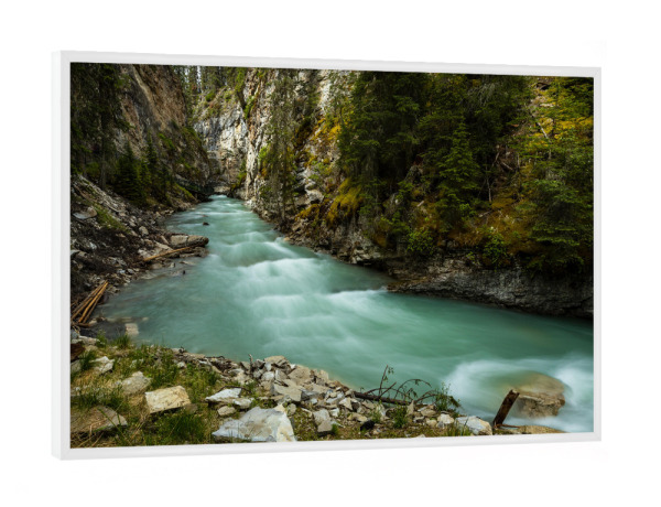 Poster mit weißem Rahmen "Johnston Canyon" artboxONE - Natur,Reise