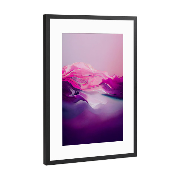 Poster mit Rahmen Schwarz (Metallic) "Pink And Purple Wave" artboxONE - Abstrakt,Galaxy