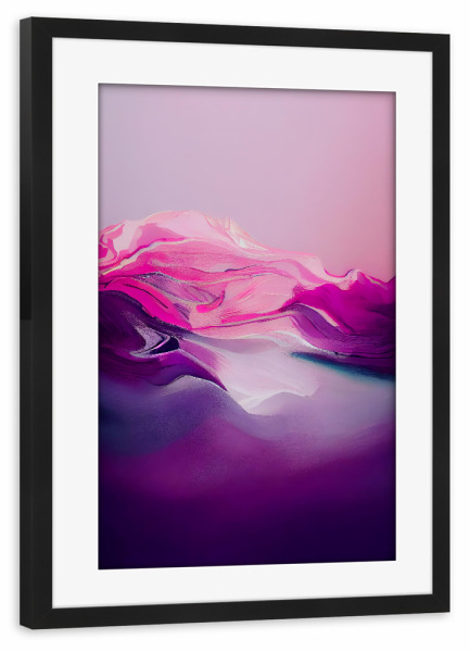 Poster mit Rahmen schwarz "Pink And Purple Wave" artboxONE - Abstrakt,Galaxy