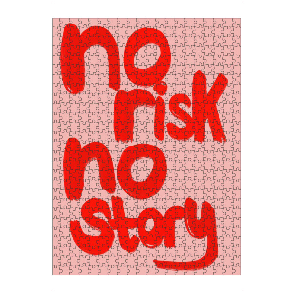 Puzzle Ravensburger "No risk no story" artboxONE - Typografie,Lustig - No risk,No story,Lustig,Cool,Typo,Typografie,Spruch - Bild no risk