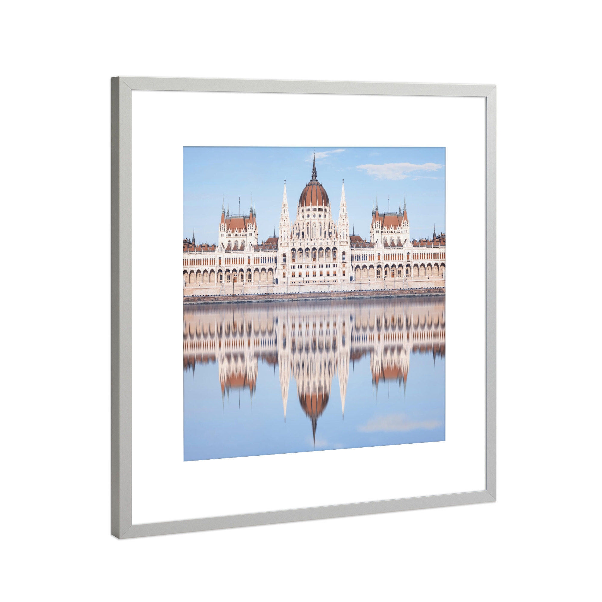 Poster mit Rahmen Silber "Parlamentsgebäude Budapest" artboxONE - Städte,Reise,Architektur,Reise / Länder,Städte / Budapest