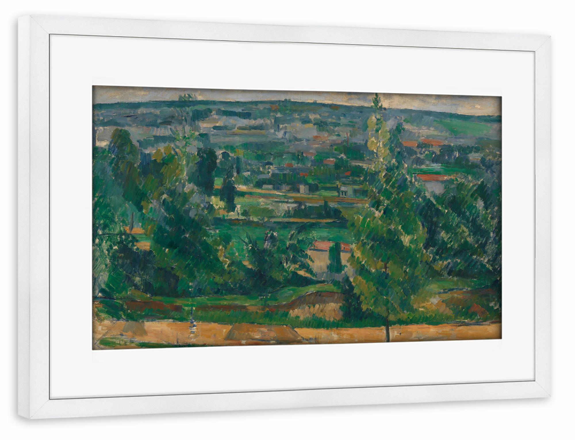 Poster mit Rahmen weiß "Paysage près de Melun" artboxONE - Reise,Reise / Länder