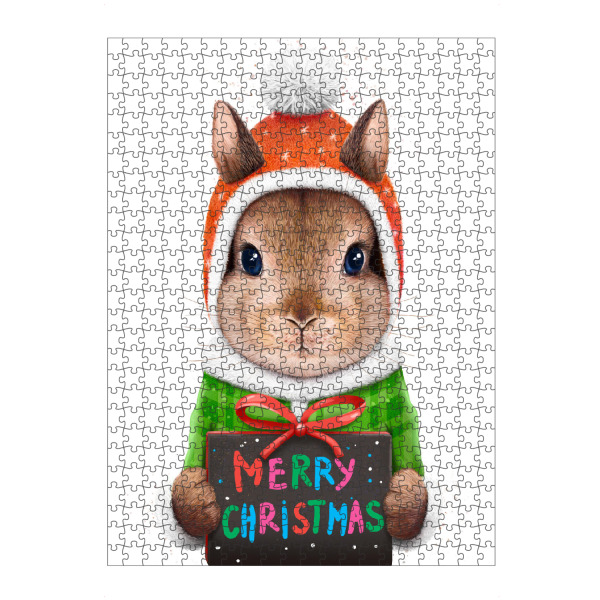 Puzzle Ravensburger "Frohe Weihnachten vom Kaninchen" artboxONE - Natur,Tiere,Weihnachten,Lustig