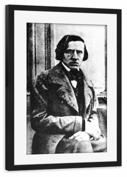 Poster mit Rahmen schwarz "Frédéric Chopin, Porträt" artboxONE - Menschen,Schwarzweiß,Musik,Männer