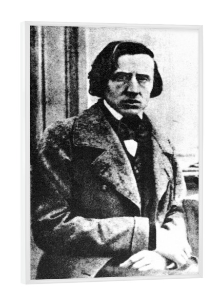 Poster mit weißem Rahmen "Frédéric Chopin, Porträt" artboxONE - Menschen,Schwarzweiß,Musik,Männer