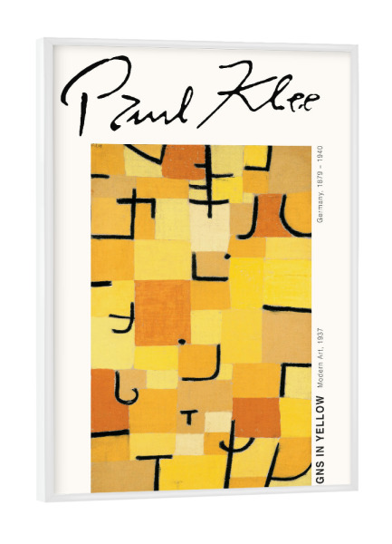 Poster mit weißem Rahmen "Paul Klee - Zeichen in Gelb" artboxONE - Abstrakt,Geometrie
