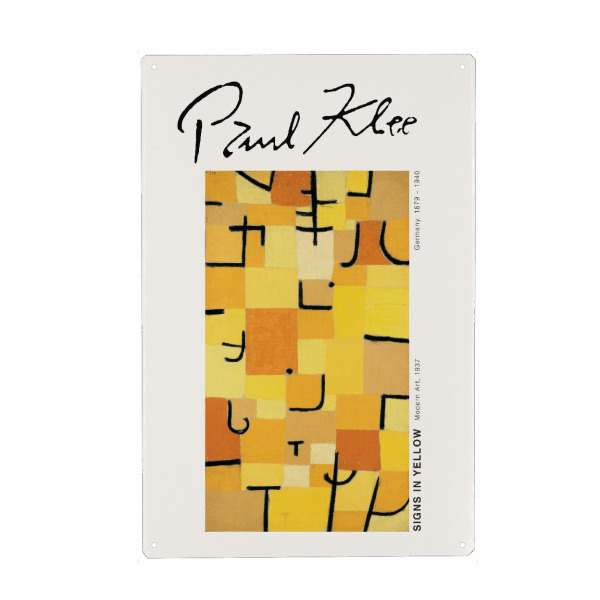 Holzbild "Paul Klee - Zeichen in Gelb" artboxONE - Abstrakt,Geometrie - Paul klee,Abstrakt,Modern,Expessionismus,Kunstwerk,Gemälde,Malerei,Kunst