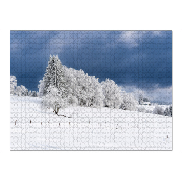 Puzzle Ravensburger "Wolken, Bäume, Zaun und Schnee" artboxONE - Natur,Reise