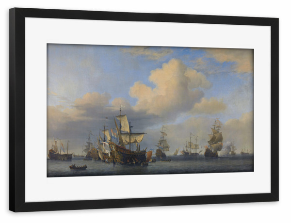 Poster mit Rahmen schwarz "Gefangene englische Schiffe" artboxONE - Reise,Reise / Länder