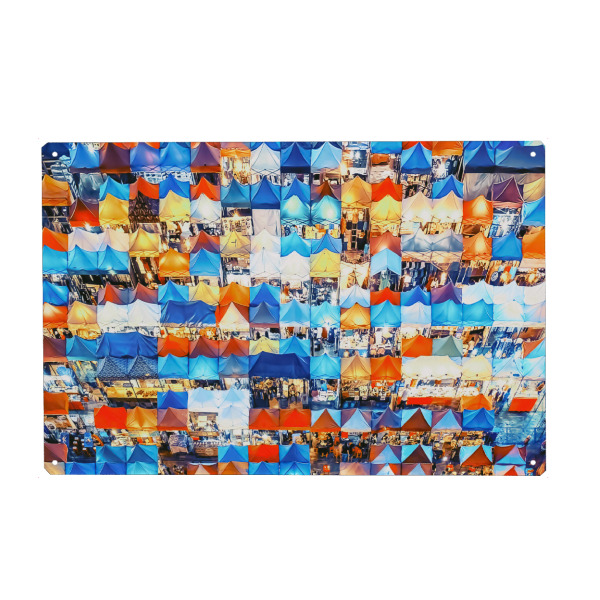 Holzbild "Rot-Fai-Markt" artboxONE - Städte,Reise,Architektur,Reise / Asien,Reise / Länder