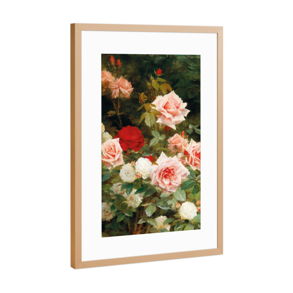 Poster mit Rahmen Kupfer "Ein Rosengarten" artboxONE - Natur,Floral,Liebe,Für Mama