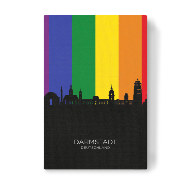 Leinwandbild "Darmstadt Skyline Stolz" artboxONE - Städte - Darmstadt,Deutschland,Skyline,Stadtbild,Stadtbild,Aquarell,Malerei