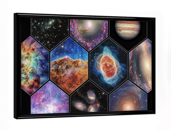 Poster mit schwarzem Rahmen "Das Teleskop" artboxONE - Reise,Fiktion,Für Papa,Männer,Galaxy