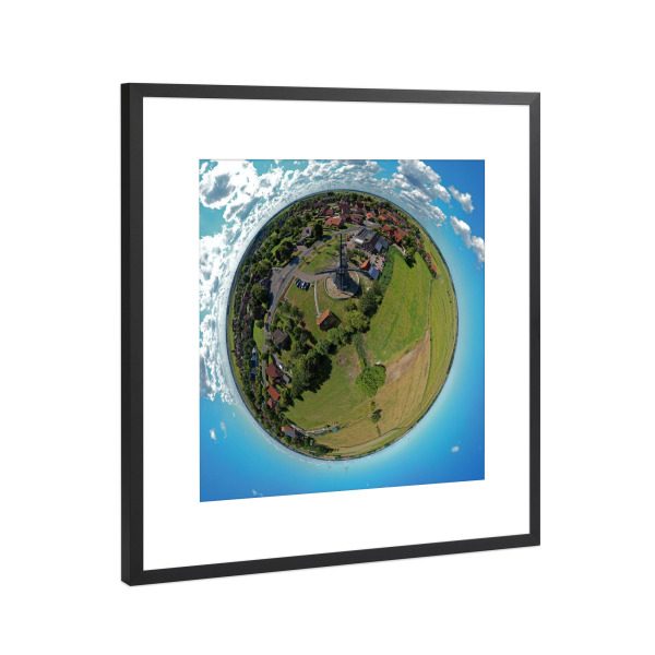 Poster mit Rahmen Schwarz (Metallic) "Windmühle (Vorderseite) Werdum" artboxONE - Städte,Reise,Architektur,Reise / Strand und Meer,Städte / Weitere