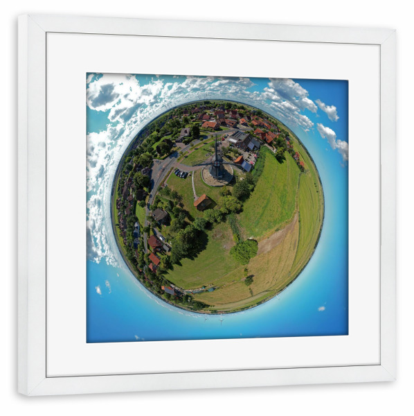 Poster mit Rahmen weiß "Windmühle (Vorderseite) Werdum" artboxONE - Städte,Reise,Architektur,Reise / Strand und Meer,Städte / Weitere