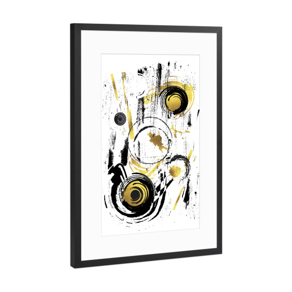 Poster mit Rahmen Schwarz (Metallic) "ABSTRAKTE KUNST Dynamisches Spiel" artboxONE - Abstrakt,Geometrie