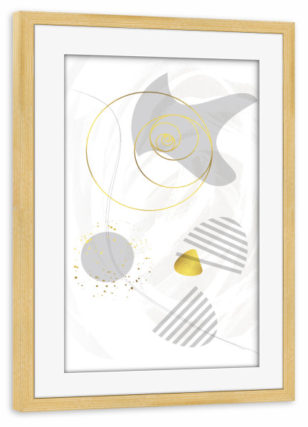 Poster mit Rahmen kiefer "Mid-Century Vintage - Schweben" artboxONE - Abstrakt,Geometrie