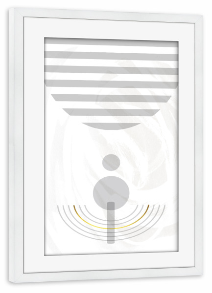 Poster mit Rahmen weiß "Mid-Century Vintage Gleichgewicht" artboxONE - Abstrakt,Geometrie