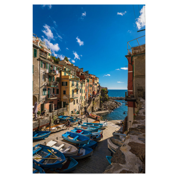 Poster 30x20 cm "Boote, Häuser, Mittelmeer" artboxONE - Reise,Architektur,Reise / Strand und Meer