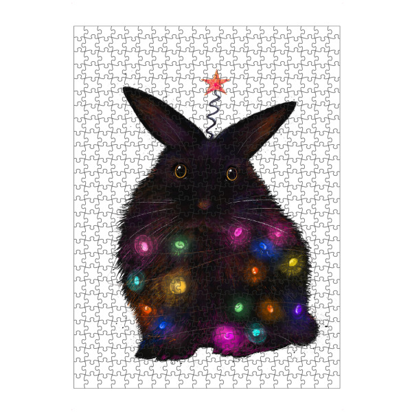 artboxONE Puzzle "Schwarzes Weihnachtskaninchen" artboxONE - Natur,Tiere,Weihnachten,Lustig