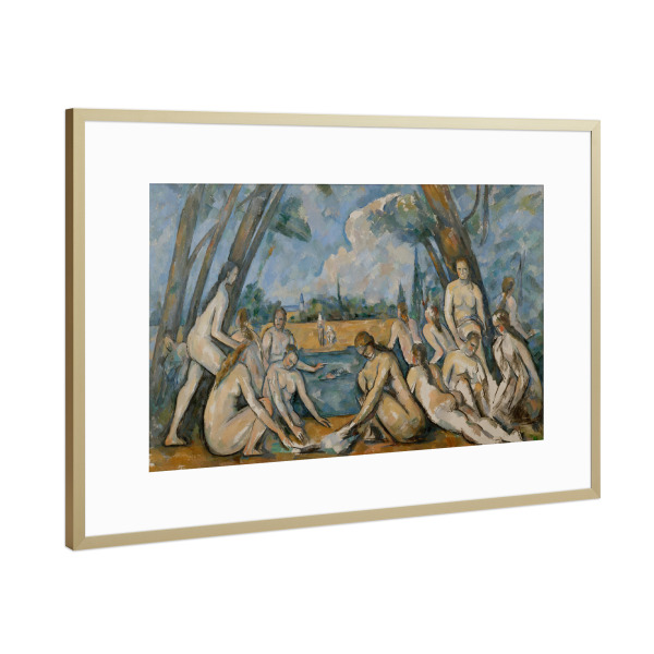Poster mit Rahmen Gold "Die großen Badegäste" artboxONE - Reise,Menschen,Reise / Strand und Meer