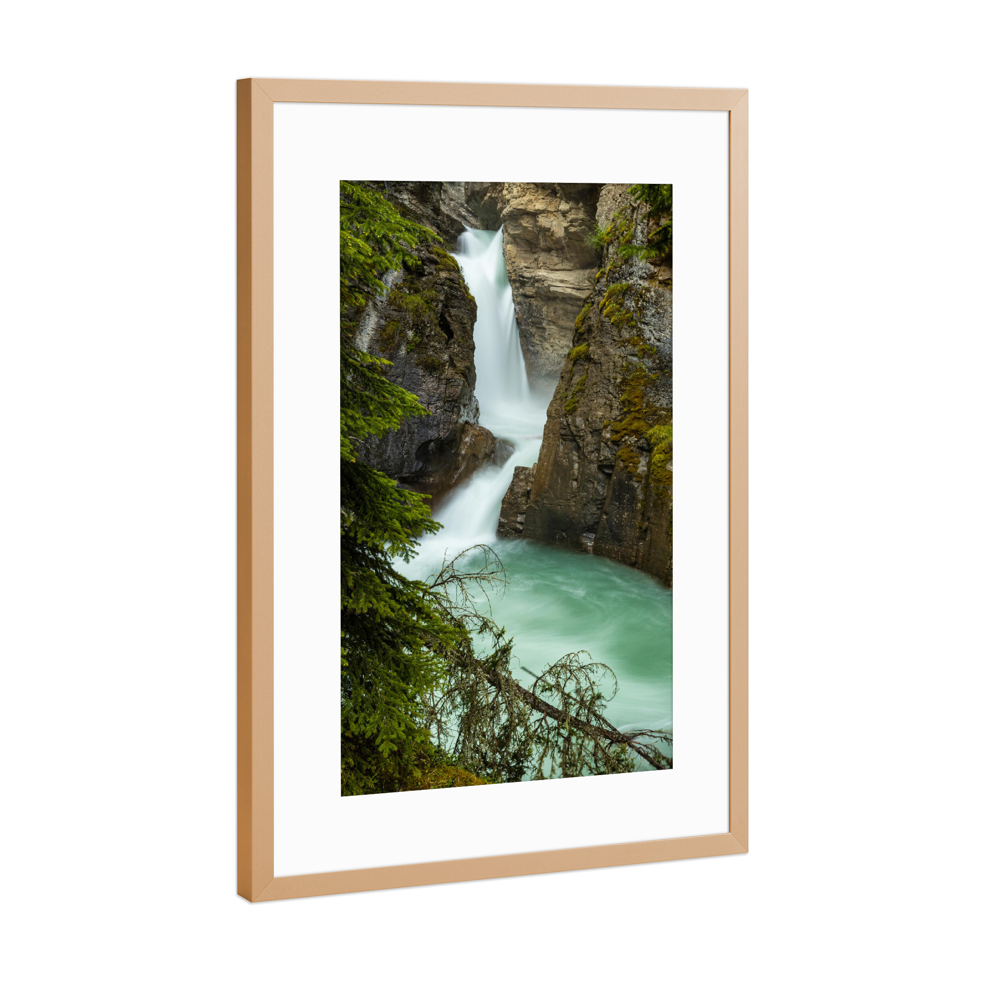 Poster mit Rahmen Kupfer "Der Johnston Canyon" artboxONE - Natur,Reise