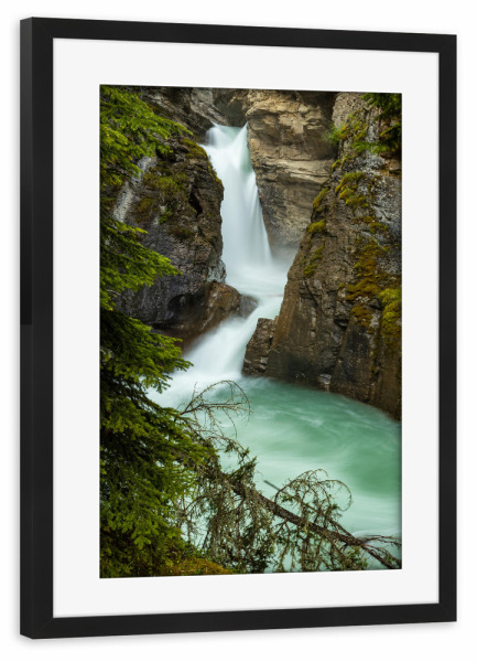 Poster mit Rahmen schwarz "Der Johnston Canyon" artboxONE - Natur,Reise