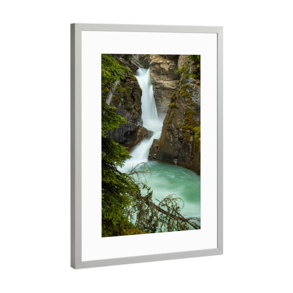Poster mit Rahmen Silber "Der Johnston Canyon" artboxONE - Natur,Reise
