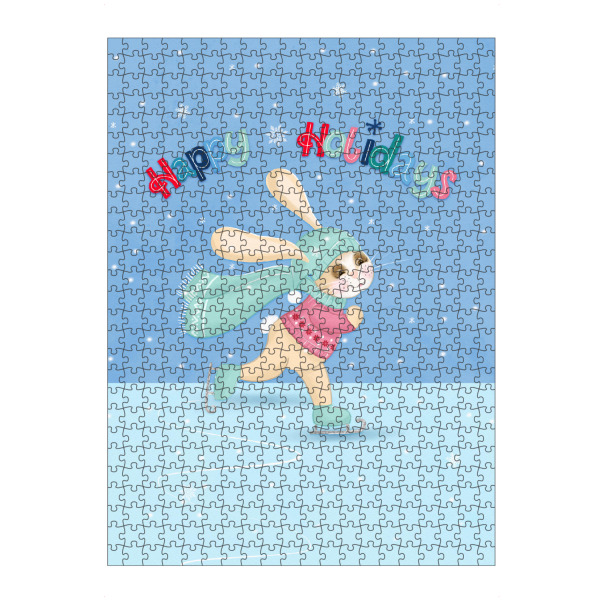 Puzzle Ravensburger "Hase beim Eislaufen" artboxONE - Typografie,Für Kinder,Weihnachten