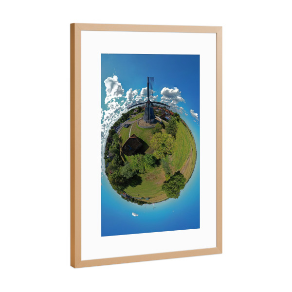 Poster mit Rahmen Kupfer "Werdum Windmühle (Vorderseite)" artboxONE - Städte,Reise,Architektur,Reise / Länder,Städte / Weitere