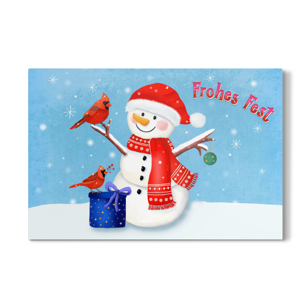 Galerie-Print "Fröhlicher Schneemann - Fest" 30x20 cm artboxONE