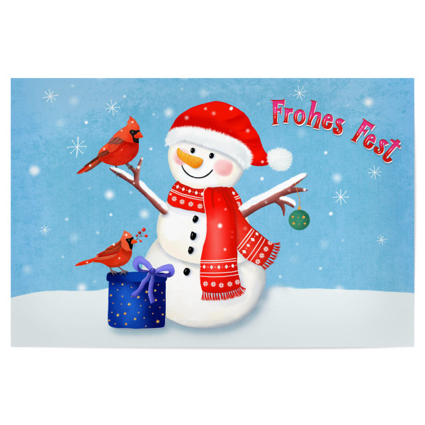 Poster 30x20 cm "Fröhlicher Schneemann - Fest" artboxONE - Für Kinder,Weihnachten,Lustig