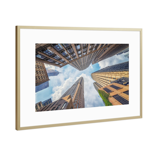 Poster mit Rahmen Gold "Architektur in Manhattan" artboxONE - Städte,Städte / New York,Reise,Architektur,Reise / Länder