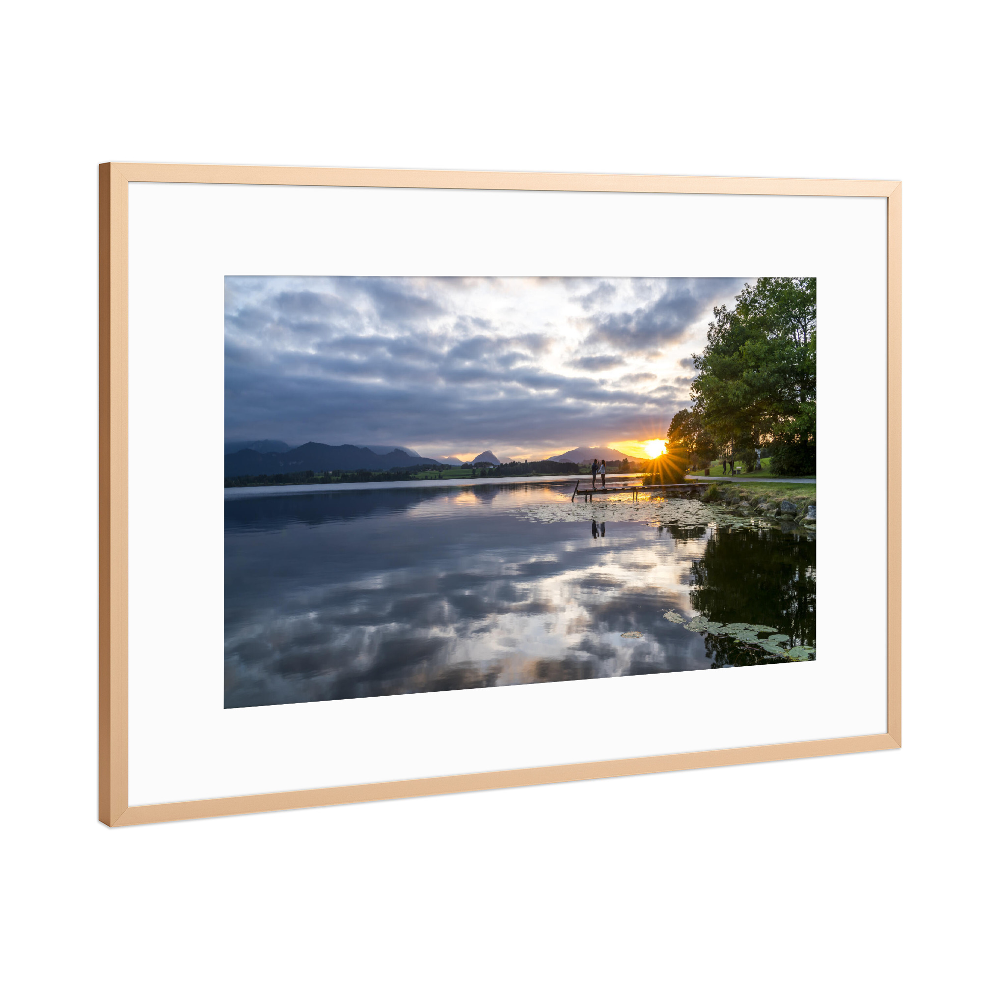 Poster mit Rahmen Kupfer "Sonnenuntergang am Hopfensee" artboxONE - Natur,Reise