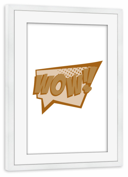 Poster mit Rahmen weiß "WOW bubble - beige" artboxONE - Abstrakt - Popp,Poppart,Art,Abstract,Beige,Brown,Braun,Illustration