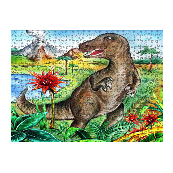Puzzle Ravensburger "Dinosaurier Tyrannosaurus Rex" artboxONE - Natur,Für Kinder,Tiere - Dinosaurier,T-rex,Vulkan,Dino,Urzeit,Tyrannosaurus rex